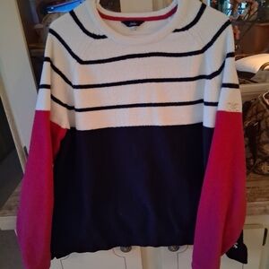 Joules Women's Striped Sweater - Navy, White, and Pink
